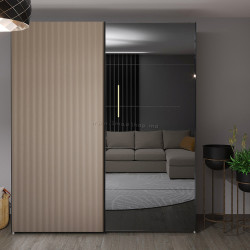 Dulap-cupe Bayro Top Line Napoli 2300x2300x580 1 oglinda (Gray Stone)