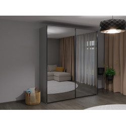 Dulap-cupe Bayro Top Line Napoli 2300x2300x580 2 oglinzi (Gray Stone) Thumb