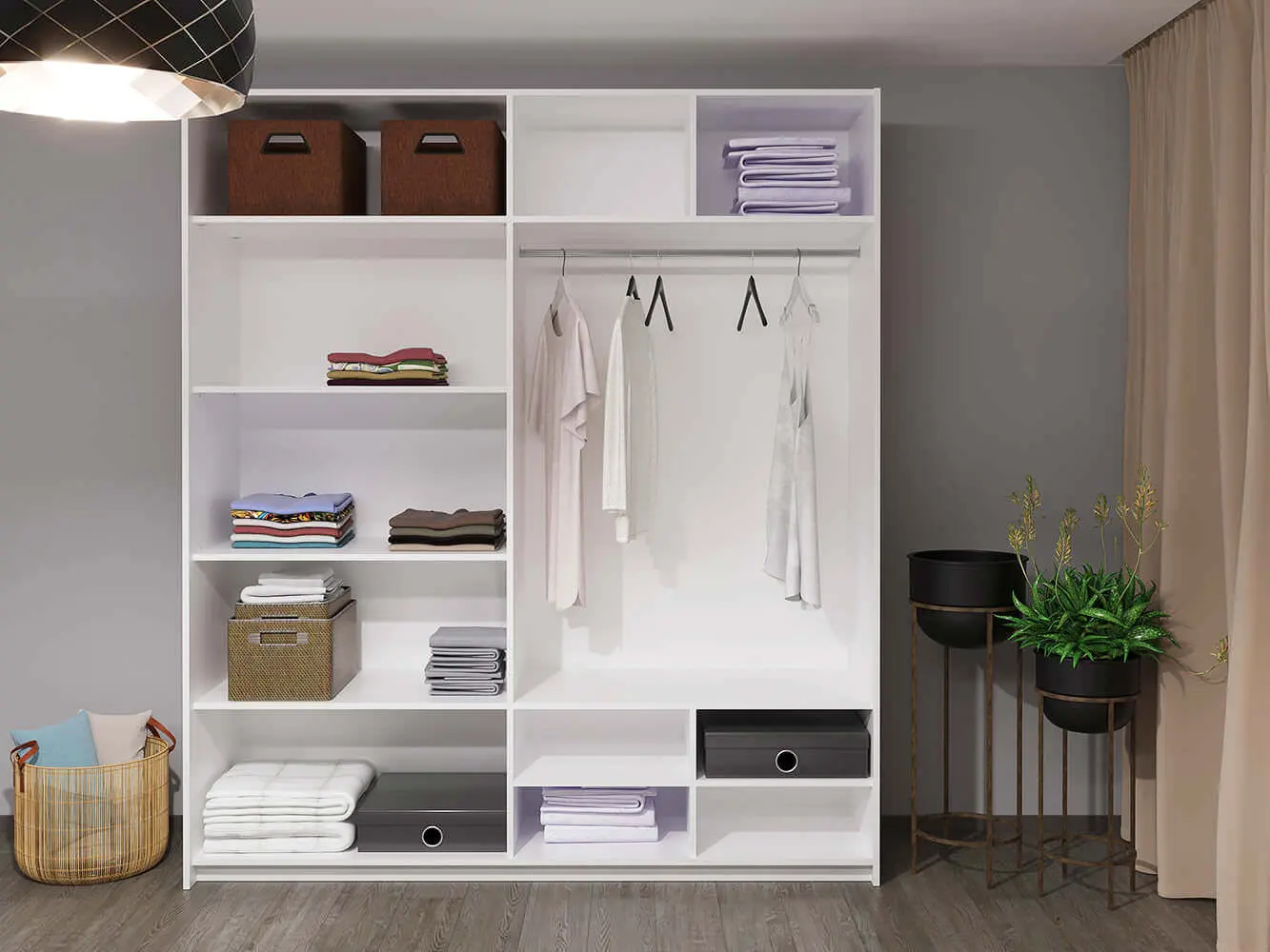 Dulap-cupe Bayro Top Line Napoli 2300x2300x580 2 oglinzi (White)