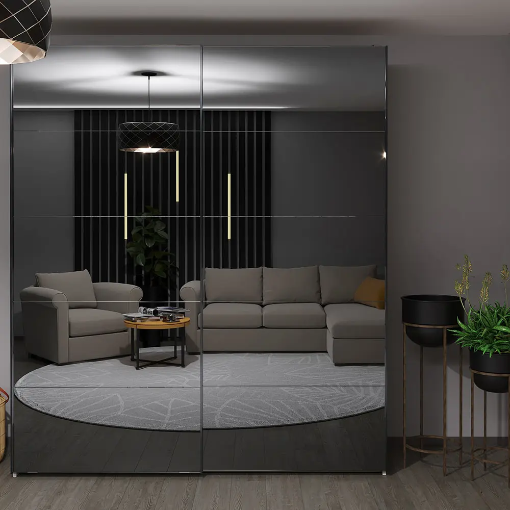 Dulap-cupe Bayro Top Line Napoli 2300x2300x580 2 oglinzi (White)