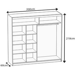 Шкаф-купе Belini MZ SZP1/0/B/DS/0/BL (Sonoma Oak/Black) Thumb