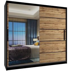 Dulap-cupe Belini MZ SZP1/0/B/DW/0/BL (Wotan Oak/Black)