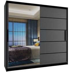 Шкаф-купе Belini MZ SZP1/0/B/SR/0/BL (Gray Graphite/Black)