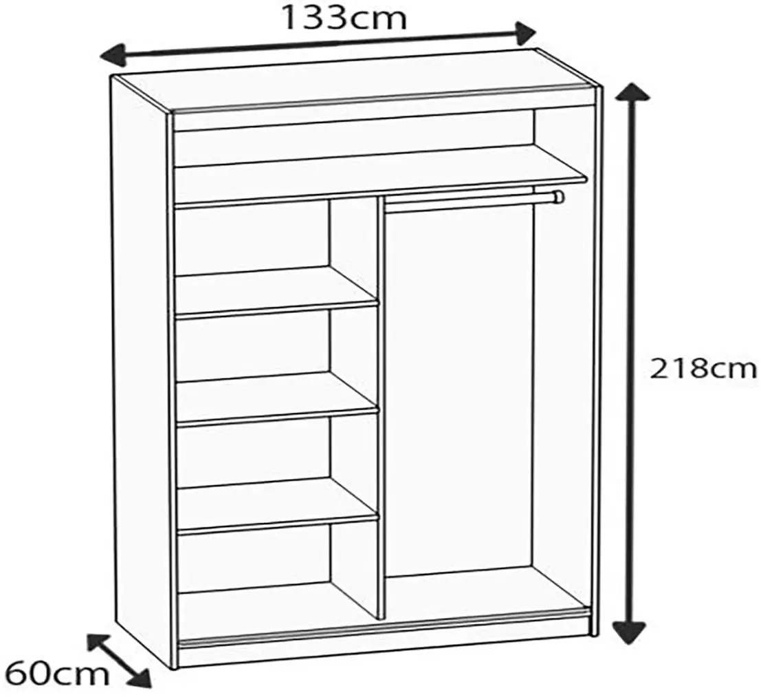 Шкаф-купе Belini MZ SZP2/0/B/DS/0/BL (Sonoma Oak/Black)