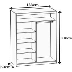 Dulap-cupe Belini MZ SZP2/0/B/DW/0/BL (Wotan Oak/Black) Thumb