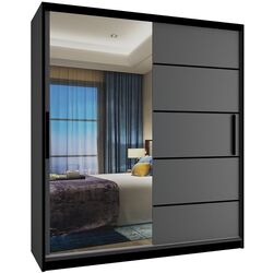 Шкаф-купе Belini MZ SZP2/0/B/SR/0/BL (Gray Graphite/Black)