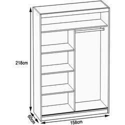 Dulap-cupe Belini MZ SZP3/0/B/DS/0/BL (Sonoma Oak/Black) Thumb