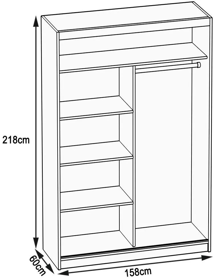 Dulap-cupe Belini MZ SZP3/0/B/DS/0/BL (Sonoma Oak/Black)