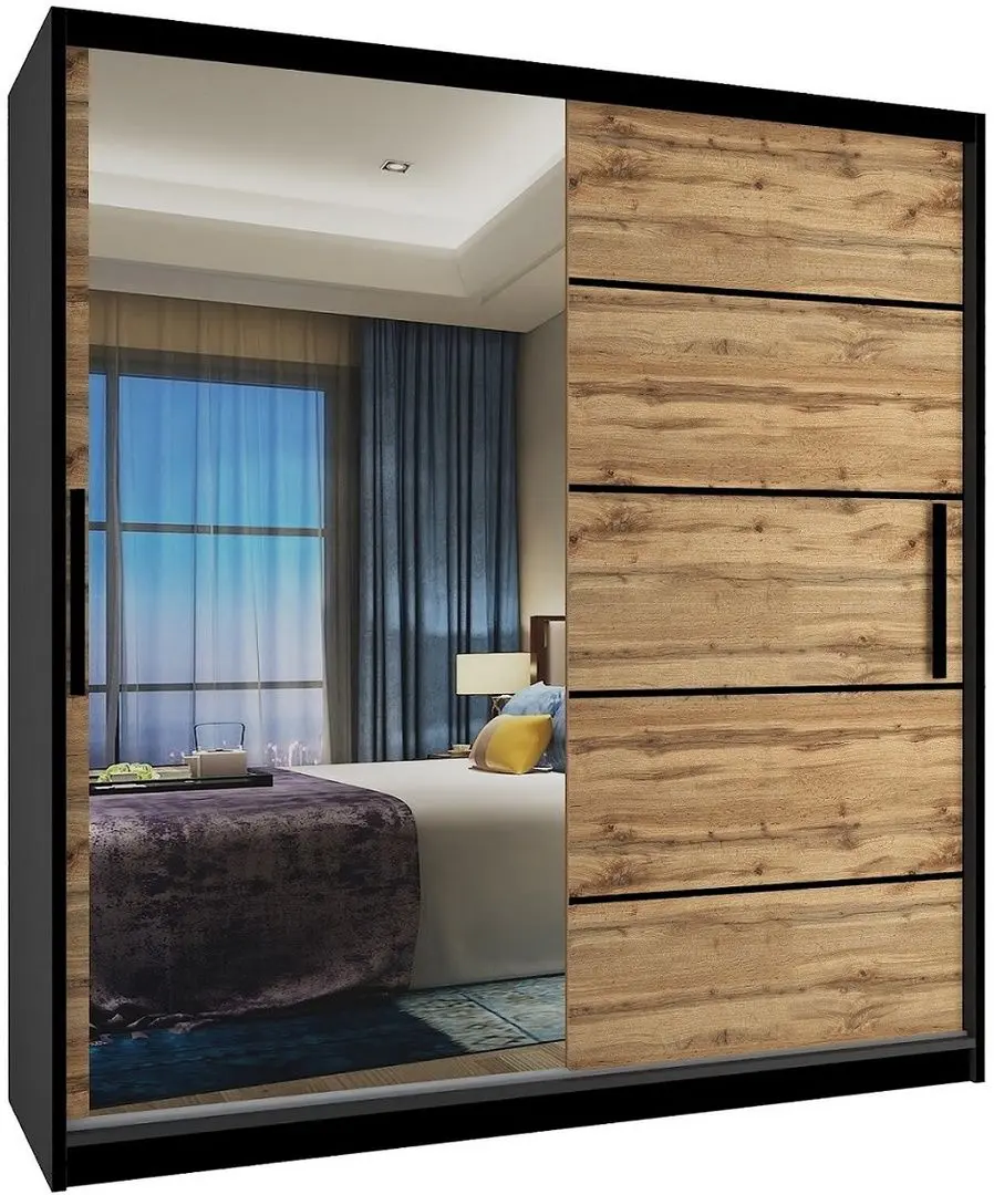 Dulap-cupe Belini MZ SZP3/0/B/DW/0/BL (Wotan Oak/Black)