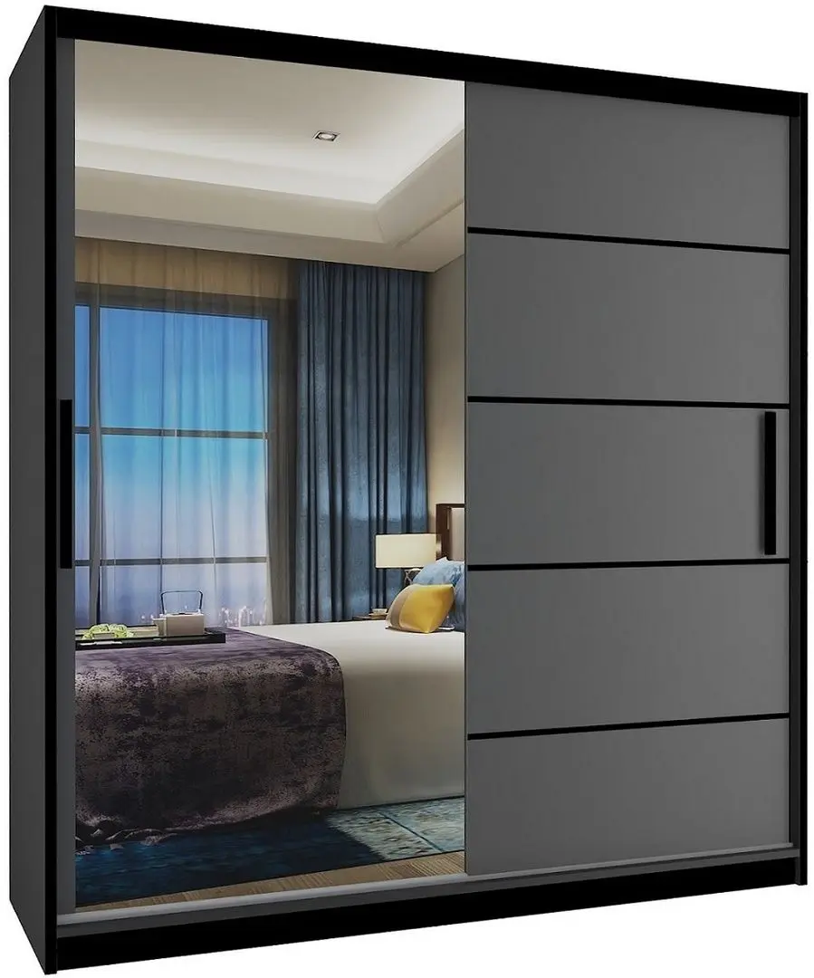 Dulap-cupe Belini MZ SZP3/0/B/SR/0/BL (Gray Graphite/Black)