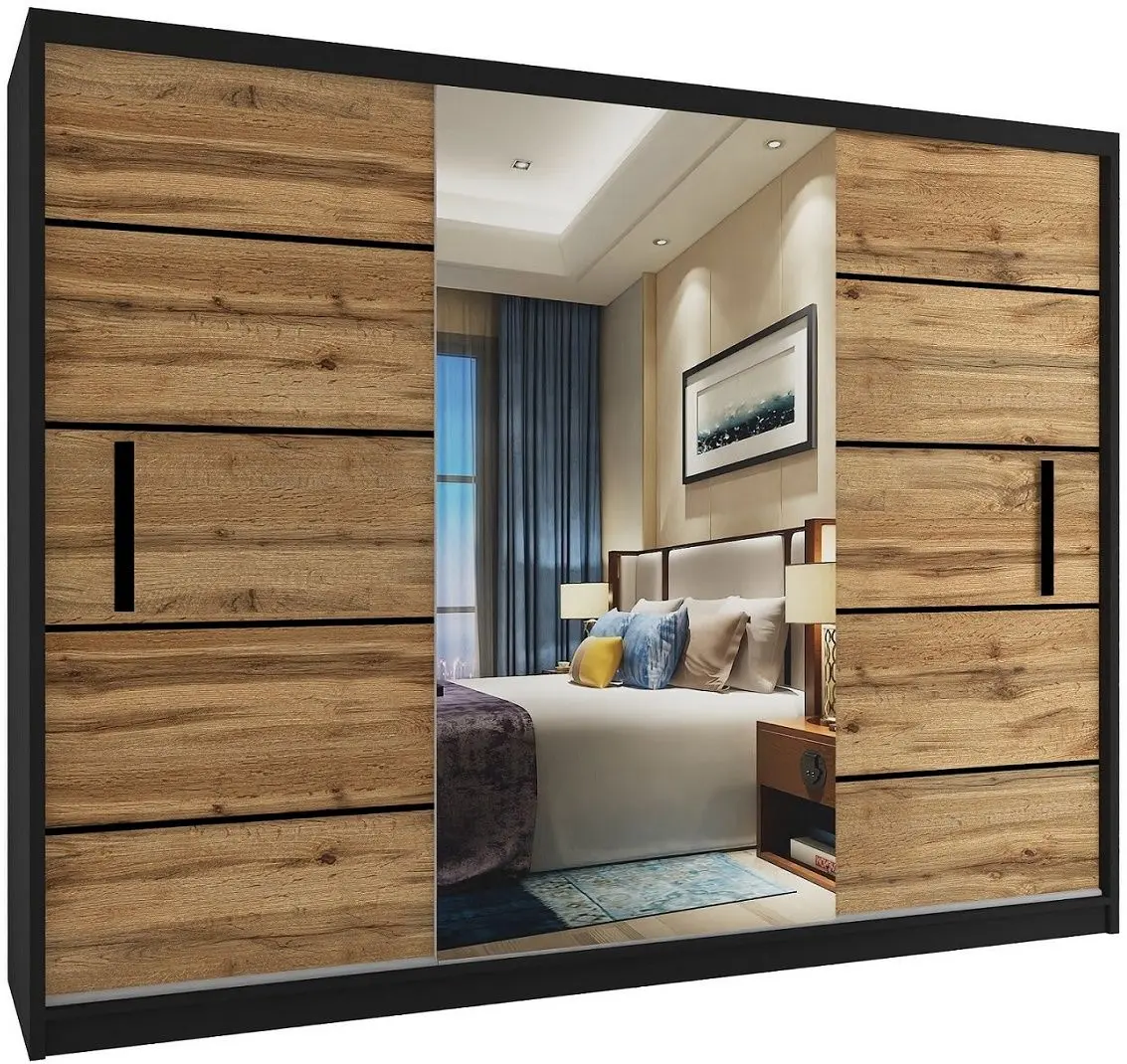 Dulap-cupe Belini MZ SZP4/0/B/DW/0/BL (Wotan Oak/Black)