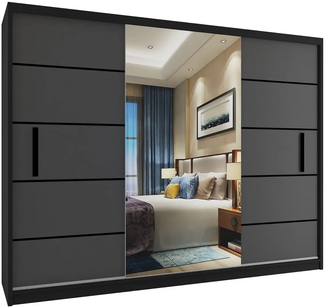 Dulap-cupe Belini MZ SZP4/0/B/SR/0/BL (Gray Graphite/Black)