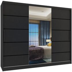 Шкаф-купе Belini Premium MBP SZP8/0/1B/2B1L/0/KLP (Black)