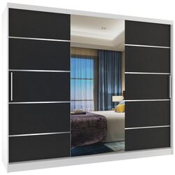 Шкаф-купе Belini Premium MBP SZP8/0/1W/2B1L/0/KLAL (Black/White)