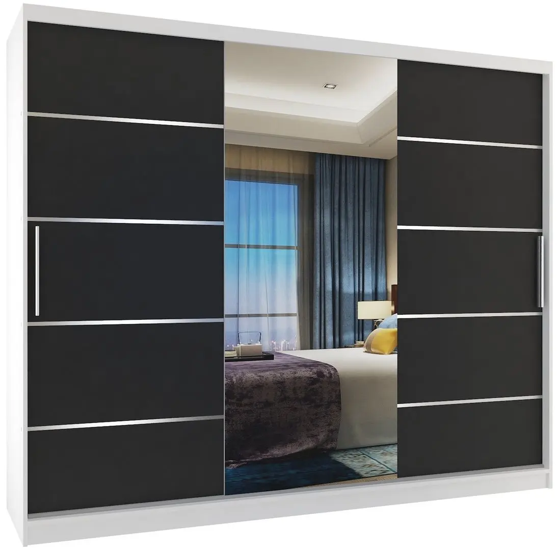 Dulap-cupe Belini Premium MBP SZP8/0/1W/2B1L/0/KLAL (Black/White)