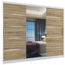 Dulap-cupe Belini Premium MBP SZP8/0/1W/2DS1L/0/KLAL (Sonoma Oak/White)