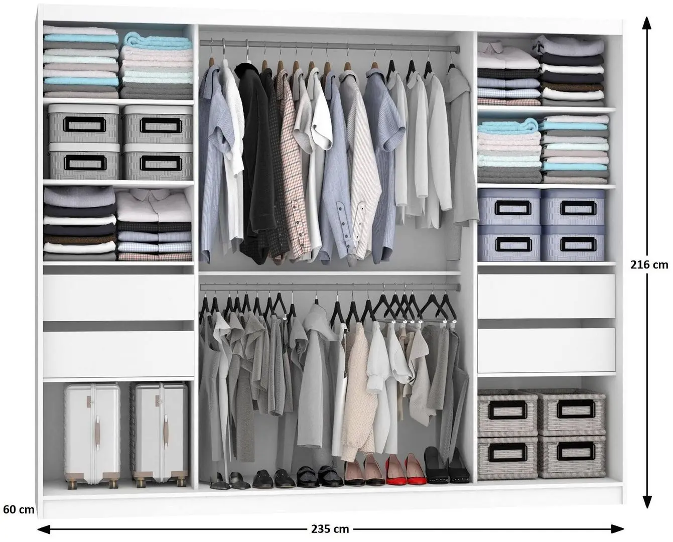 Dulap-cupe Belini Premium MBP SZP8/0/1W/2SR1L/0/KLAL (Graphite Gray/White)