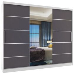 Dulap-cupe Belini Premium MBP SZP8/0/1W/2SR1L/0/KLAL (Graphite Gray/White)