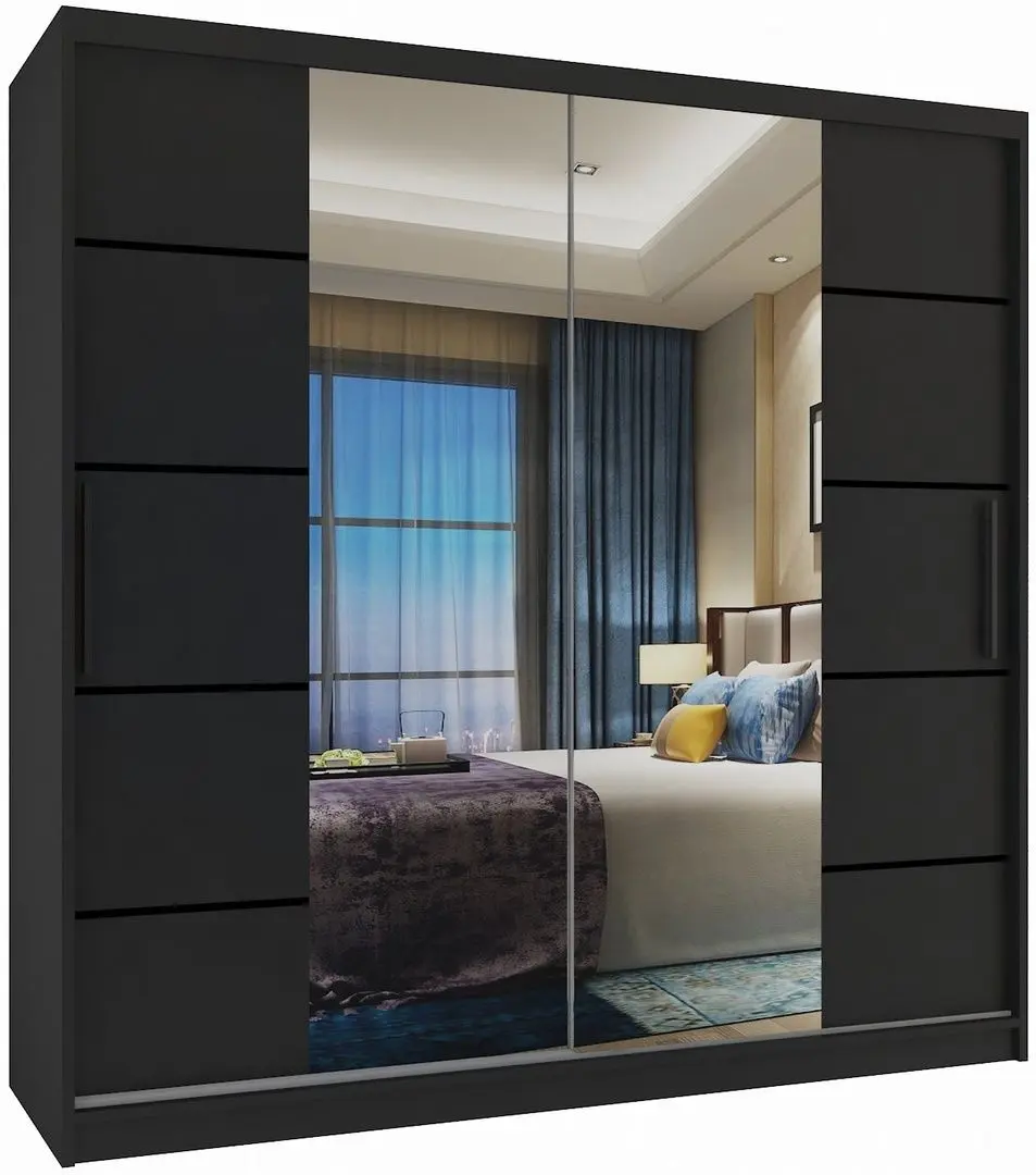 Dulap-cupe Belini Premium ME SZP5/1/B/B/0/KLP (Black)