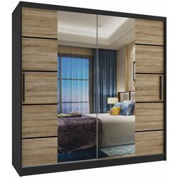 Шкаф-купе Belini Premium ME SZP5/1/B/DS/0/KLP (Sonoma Oak/Black)