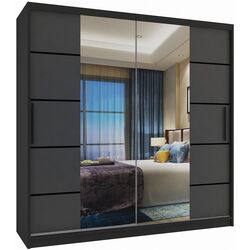 Шкаф-купе Belini Premium ME SZP5/1/B/SR/0/KLP (Graphite Gray/Black)