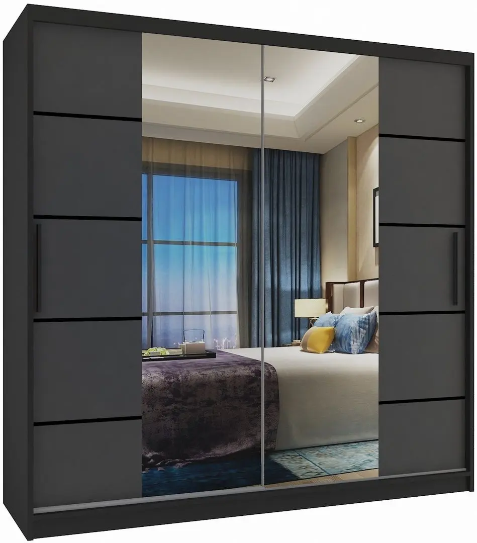 Dulap-cupe Belini Premium ME SZP5/1/B/SR/0/KLP (Graphite Gray/Black)