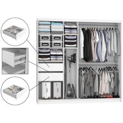 Шкаф-купе Belini Premium ME SZP5/1/B/W/0/KLP (White Matt/Black) Thumb