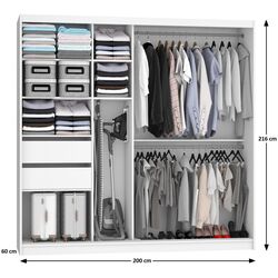 Шкаф-купе Belini Premium ME SZP5/1/B/W/0/KLP (White Matt/Black) Thumb