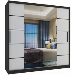 Шкаф-купе Belini Premium ME SZP5/1/B/W/0/KLP (White Matt/Black)