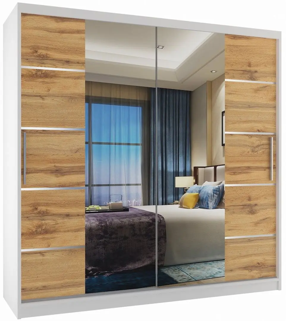 Dulap-cupe Belini Premium ME SZP5/1/W/DW/0/KLAL (Wotan Oak/White)