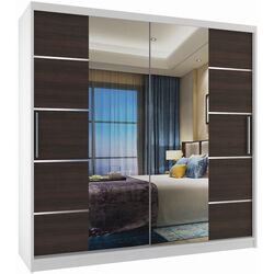 Dulap-cupe Belini Premium ME SZP5/1/W/KN/0/KLAL (Chestnut Ebony/White)