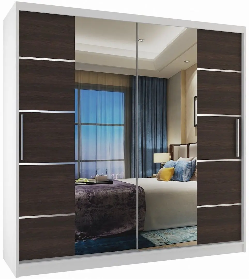 Dulap-cupe Belini Premium ME SZP5/1/W/KN/0/KLAL (Chestnut Ebony/White)