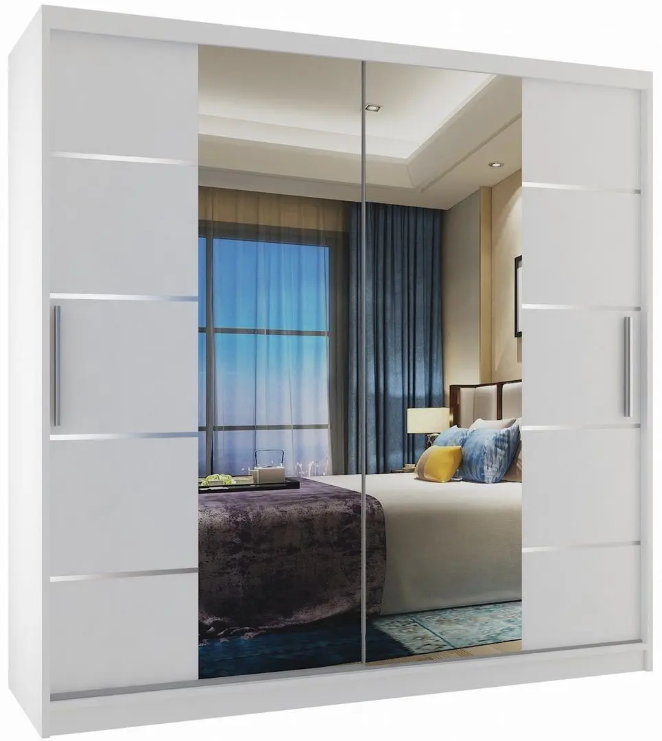 Dulap-cupe Belini Premium ME SZP5/1/W/W/0/KLAL (White Matt/White)