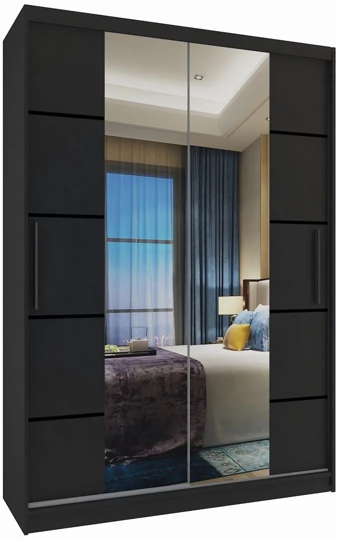 Dulap-cupe Belini Premium ME SZP6/1/B/B/0/KLP (Black)