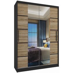 Dulap-cupe Belini Premium ME SZP6/1/B/DS/0/KLP (Sonoma Oak/Black)
