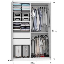 Dulap-cupe Belini Premium ME SZP6/1/B/W/0/KLP (White Matt/Black) Thumb