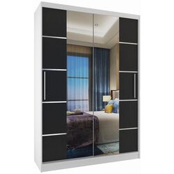 Шкаф-купе Belini Premium ME SZP6/1/W/B/0/KLAL (Black/White)