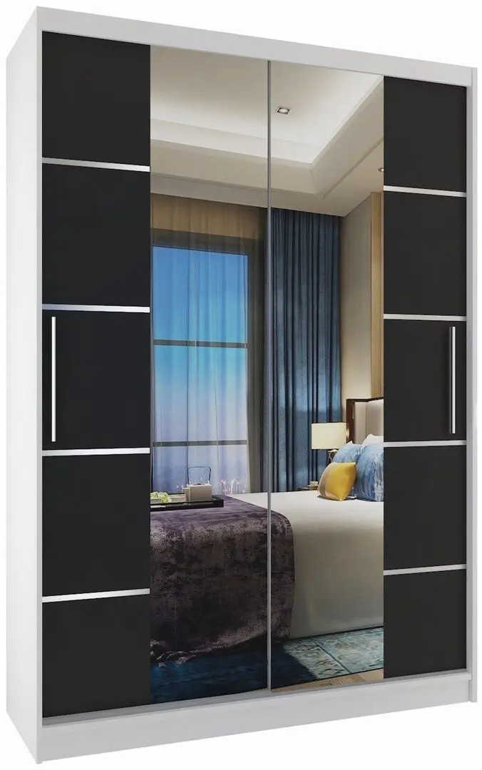 Dulap-cupe Belini Premium ME SZP6/1/W/B/0/KLAL (Black/White)