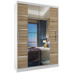 Шкаф-купе Belini Premium ME SZP6/1/W/DS/0/KLAL (Sonoma Oak/White)