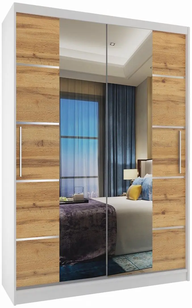 Шкаф-купе Belini Premium ME SZP6/1/W/DW/0/KLAL (Wotan Oak/White)