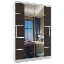 Dulap-cupe Belini Premium ME SZP6/1/W/KN/0/KLAL (Chestnut Ebony/White)