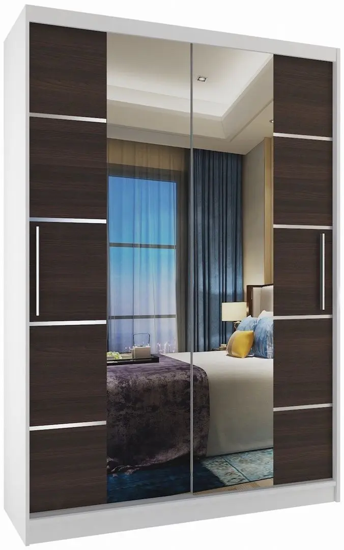 Dulap-cupe Belini Premium ME SZP6/1/W/KN/0/KLAL (Chestnut Ebony/White)