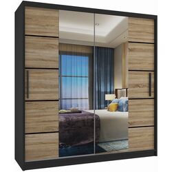 Шкаф-купе Belini Premium ME SZP7/0/B/DS/0/KLP (Sonoma Oak/Black)