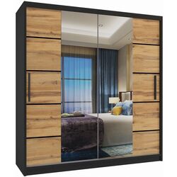 Dulap-cupe Belini Premium ME SZP7/0/B/DW/0/KLP (Wotan Oak/Black)