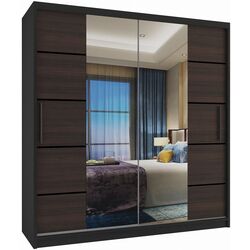 Dulap-cupe Belini Premium ME SZP7/0/B/KN/0/KLP (Chestnut Ebony/Black)
