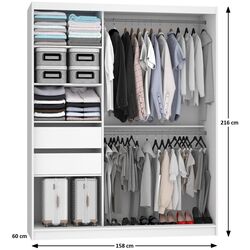 Шкаф-купе Belini Premium ME SZP7/0/B/SR/0/KLP (Graphite Gray/Black) Thumb