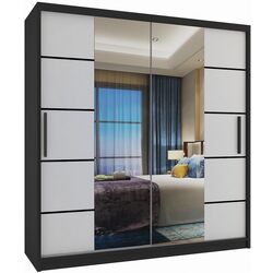 Шкаф-купе Belini Premium ME SZP7/0/B/W/0/KLP (White Matt/Black)
