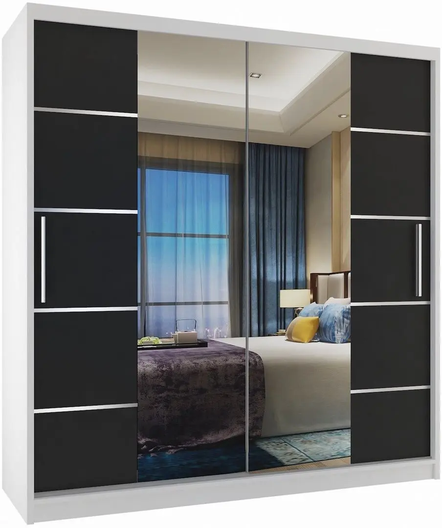 Dulap-cupe Belini Premium ME SZP7/0/W/B/0/KLAL (Black/White)