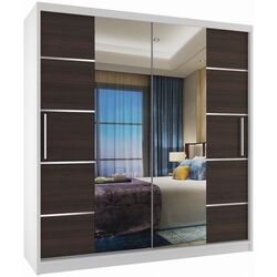 Dulap-cupe Belini Premium ME SZP7/0/W/KN/0/KLAL (Chestnut Ebony/White)