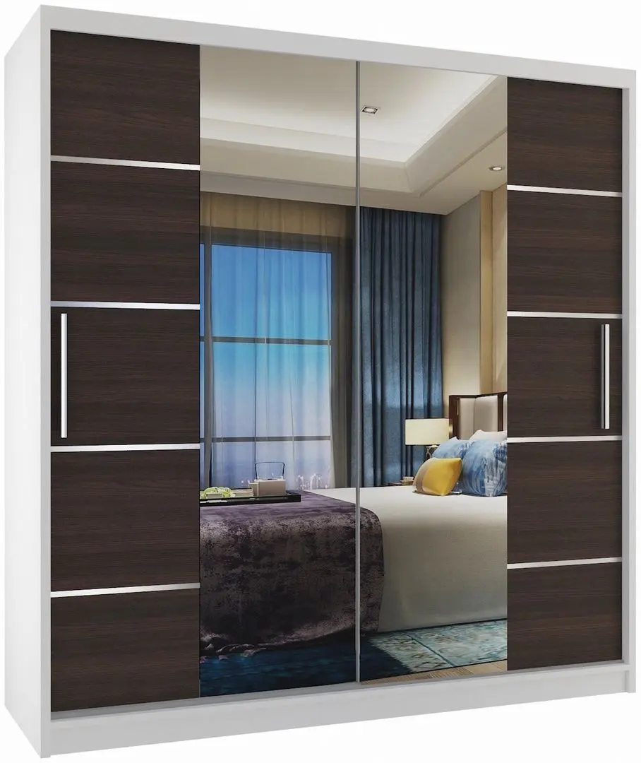 Dulap-cupe Belini Premium ME SZP7/0/W/KN/0/KLAL (Chestnut Ebony/White)